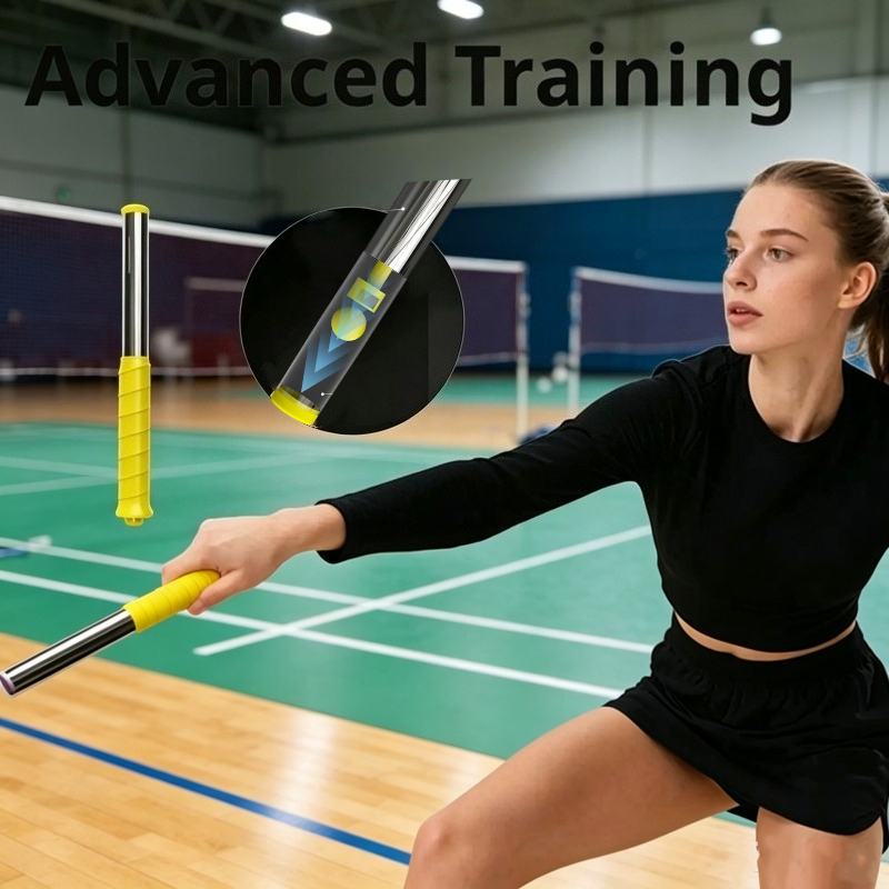Badminton Forehand Backhand - 黄色のバドミントンスイングトレーナー1個、フォアハンド＆バックハンドソロトレーニング補助器具、バドミントンパワートレーナー