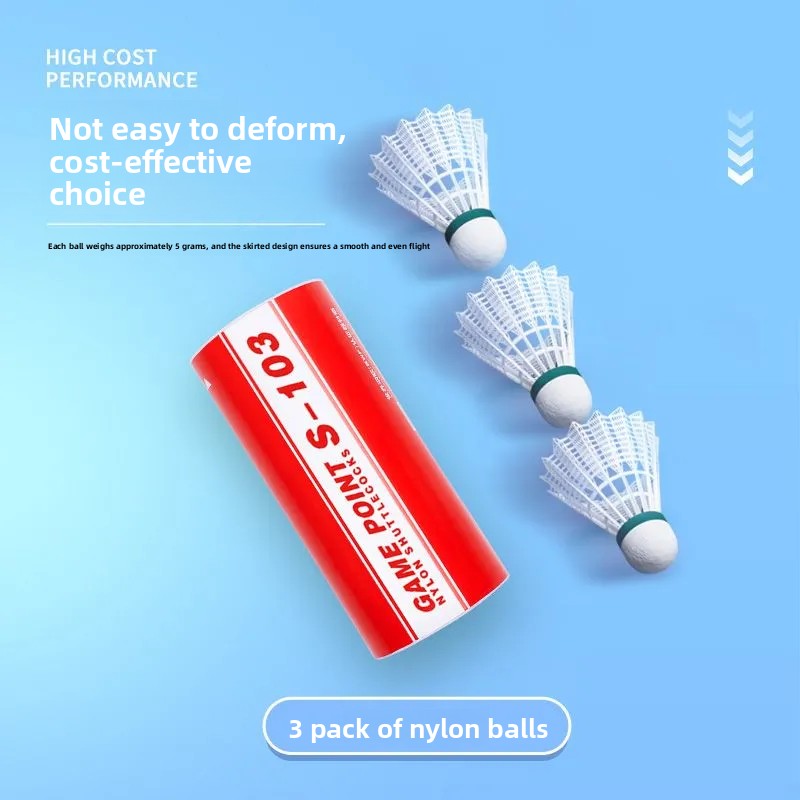 Badminton Shuttlecock - 1 チューブ 3 個 Kumpoo バドミントンボールシャトルコックナイロンバドミントンボール高弾性腐りにくい耐久性のあるトレーニング