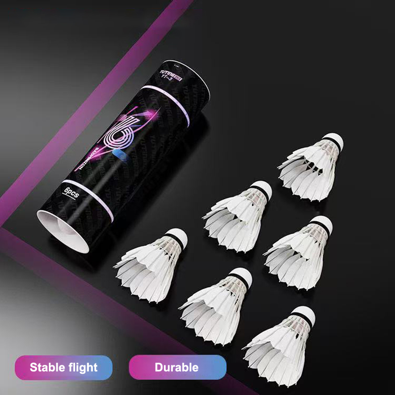 3/6個入り ホワイトグースフェザーバドミントンボール シャ - Badminton Shuttlecock のレビューと価格