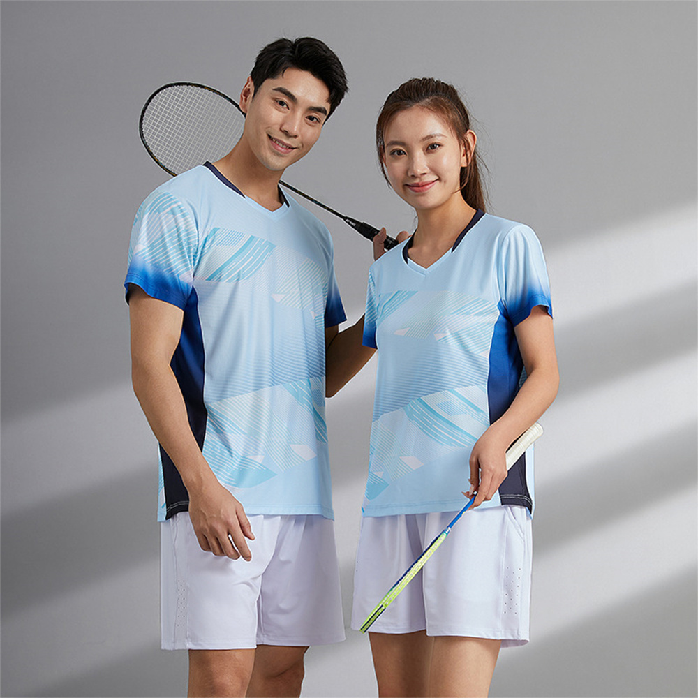 男性と女性のための通気性のある速乾性のバドミントンジャージ, - Badminton Shuttlecock のレビューと価格
