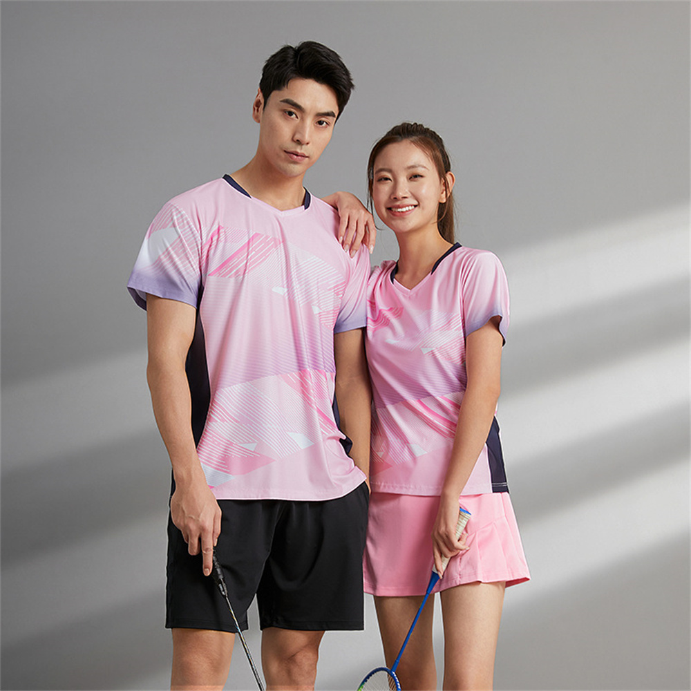 男性と女性のための通気性のある速乾性のバドミントンジャージ, - Badminton Shuttlecock のレビューと価格